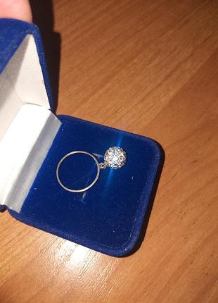 Серебро 925 кильце с подвесным камушком