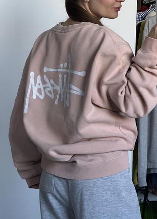 Світшот чоловічий stussy кофта толстовка свитер реглан худи рожевий оригинал