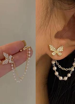 Интересные серьги каффы, нержавеющая сталь