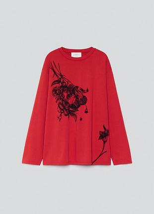 Реглан червоний з принтом zara new