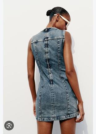 Стильне джинсове міні плаття zara 2