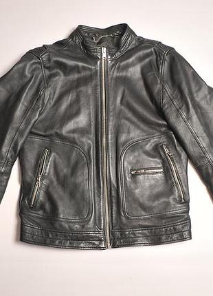 Чоловіча шкіряна куртка mango man smart leather jacket - m