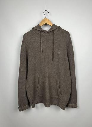 Allsaints tolnar hoodie чоловіче вʼязане худі з бавовни / вовни
