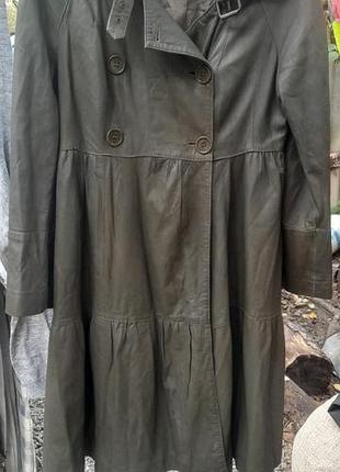Лімітований шкіряний плащ тренч betty jackson.black (колекційний, оригінал, uk 8 / xs-s)