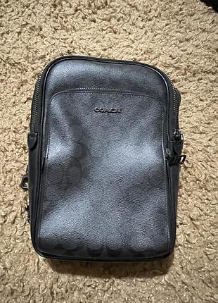 Фінальна ціна 😍оригінальна чоловіча сумка-слінг coach ethan pack in signature canvas