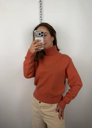 Uniqlo wool женский шерстяной свитер, кофта с высоким горлом
