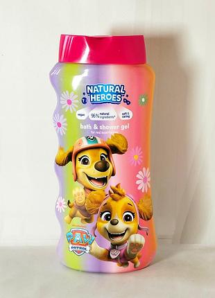 Детский гель для душа и пена для ванной natural heroes paw patrol 500мл.