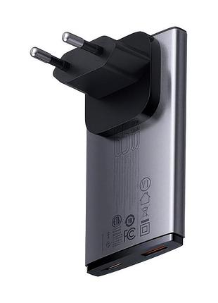 Сзу baseus gan5 pro ultra-slim usb-a/usb-c 65w with type-c-type-c cable 5a 100w gray