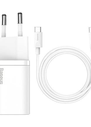 Сзу baseus super si usb-c 25w with type-c-type-c cable 3a white