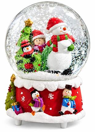 Музыкальный снежный шар livarno home «frosty the snowman», стеклянный, 10,5 × 14,5 см
