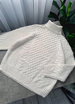 Джемпер з косо в'язаним горлом вільного крою нейтрального кольору f&f