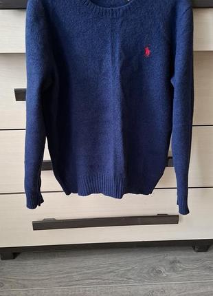Светр чоловічий polo ralph lauren синій вовняний розмір m