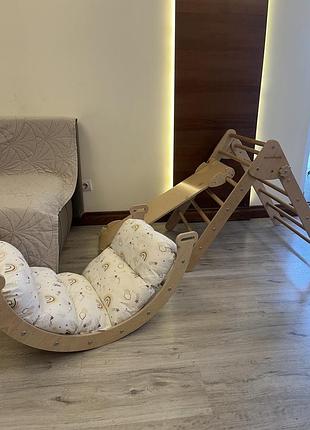 Дитячий ігровий комплекс wood&hearts 4 в 1 дерев'яний
