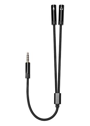 Адаптер colorway 3.5 мм - 2х3.5 мм (m/f), 0.28 м, black (cw-ad-j2fj)