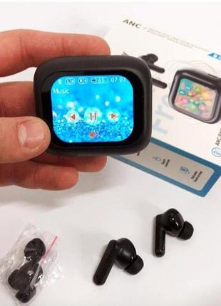 Беспроводные наушники вакуумные с сенсорным led дисплеем и зарядкой