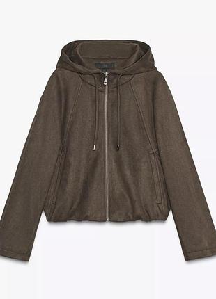 Куртка бомбер жіноча zara коричнева розмір s