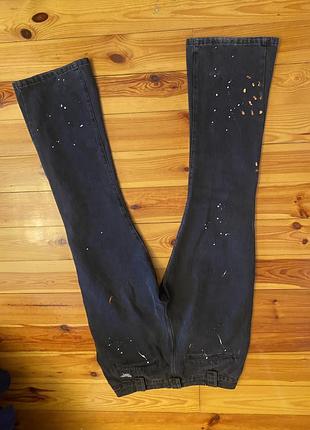 Джинси чоловічі gallery dept flared jeans чорні з фарбованими плямами