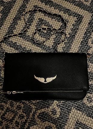 Сумка жіноча zadig & voltaire чорна шкіряна