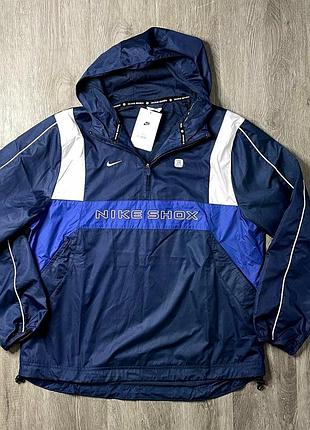Оригинальный 100% мужская ветровка-анорак nike sportswear shox men's woven half-zip jacket(размер м)