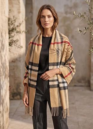 Теплий шарф у клітинку в стилі burberry (fraas cashmink, німеччина)»
