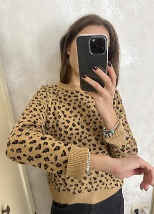 Светр для дівчинки zara леопардовий 4