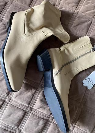 Шкіряні модні черевики осінь весна 41 р на вузьку і середню ногу zara