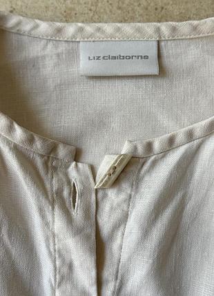 Сорочка-жакет liz claiborne лляна 100%, айворі, розмір m