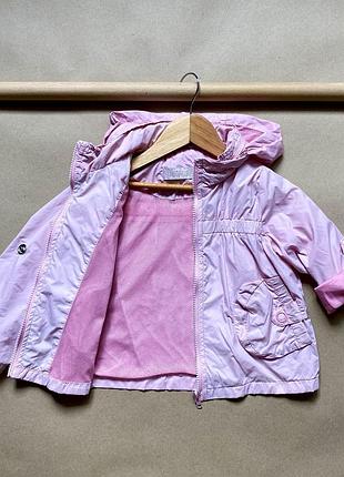 Вітровка дитяча для дівчинки zara 2-3 роки 92-98 см | рожева з капюшоном
