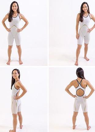 Купальник жіночий finis rival 2.0 open back kneeskin білий 26 розмір