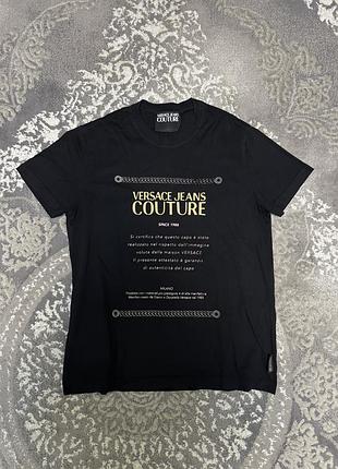 Футболка чоловіча versace jeans couture чорна з написом