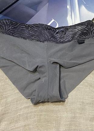 Calvin klein шикарные серые трусики с кружевом как новые
