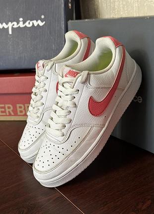 Кросівки жіночі nike court vision low next nature білі, розмір 37.5, довжина устілки 24 см, шкіра