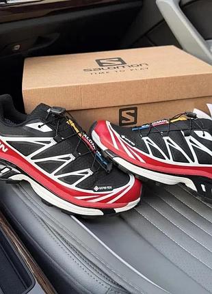Чоловічі термо кросівки salomon xt6 gore tex black red -оригінал!