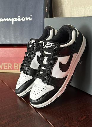 Кросівки унісекс nike dunk low retro «panda» чорно-білі, розмір 36,5, довжина устілки 23 см, шкіра