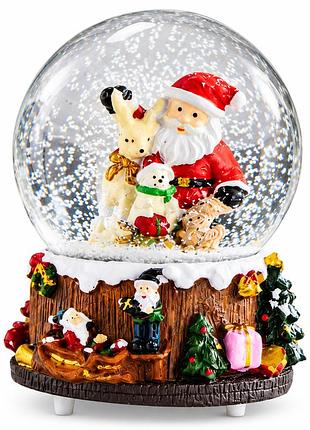 Музыкальный снежный шар livarno home «we wish you a merry christmas», стекло, 10.7 × 14 см