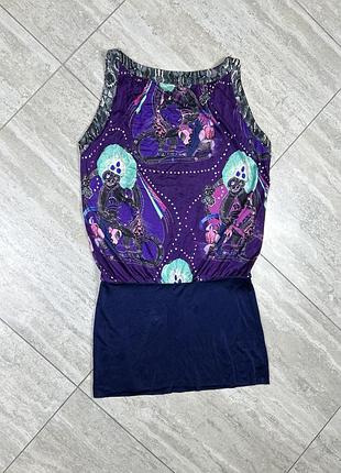 Vintage y2k custo barcelona drop waist mini dress сукня плаття