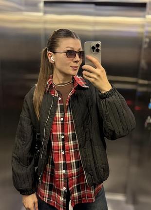 Чорний стьобаний бомбер 🖤 3