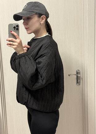 Чорний стьобаний бомбер 🖤 2