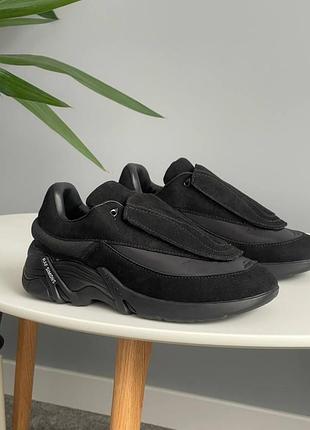 Мужские кроссовки adidas x raf simons antei black suede📦