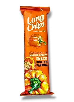 Картопляні чипси long chips grilled paprika 75 г (пластинки зі смаком паприки гриль)