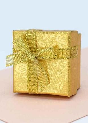 Коробочка подарункова золота 59917 для каблучки, сережок, 4х4х3см тм xuping