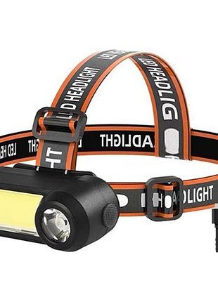 Мощный налобный led фонарь wh-1707-xpe+cob, мощный универсальный аккумуляторный налобный фонарь ep-92
