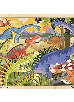 Пазл melissa&amp;doug в рамке динозавры, 24 элемента (md19066)