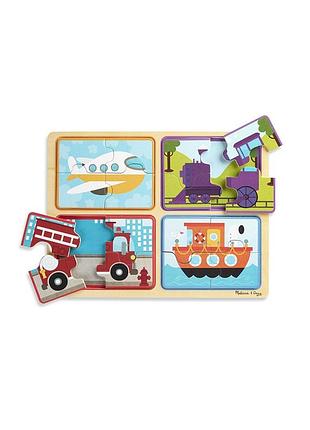 Пазл melissa&amp;doug деревянные в футляре "транспортные средства" (md31361)