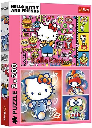 Пазл trefl hello kitty приветствую котти и друзей 2х200 элементов (5900511133363)