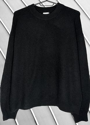 Женский черный оверсайз свитер h&amp;m s m 36 38 42 44 эчендем базовая теплая зимняя кофта джемпер h&amp;m s m