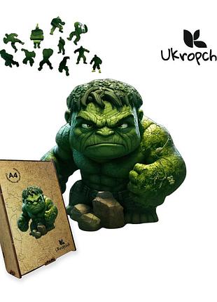 Пазл 761opchik деревянный супергерой халк size - m в коробке с набором-рамкой (hulk superhero a4)