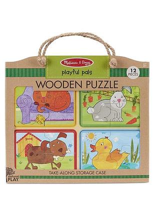 Пазл melissa&doug дерев'яні у футлярі "грайливі друзі" (md31364)