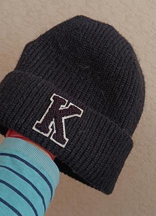 Шапка beanie black one size черный embroidery