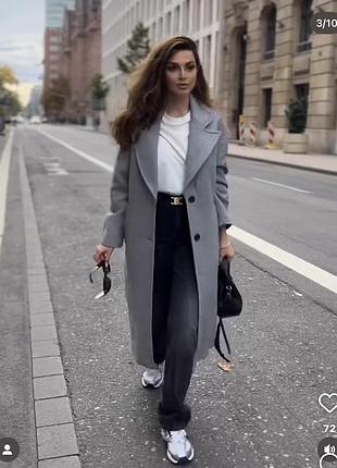 Пальто жіноче zara пряме сіре
